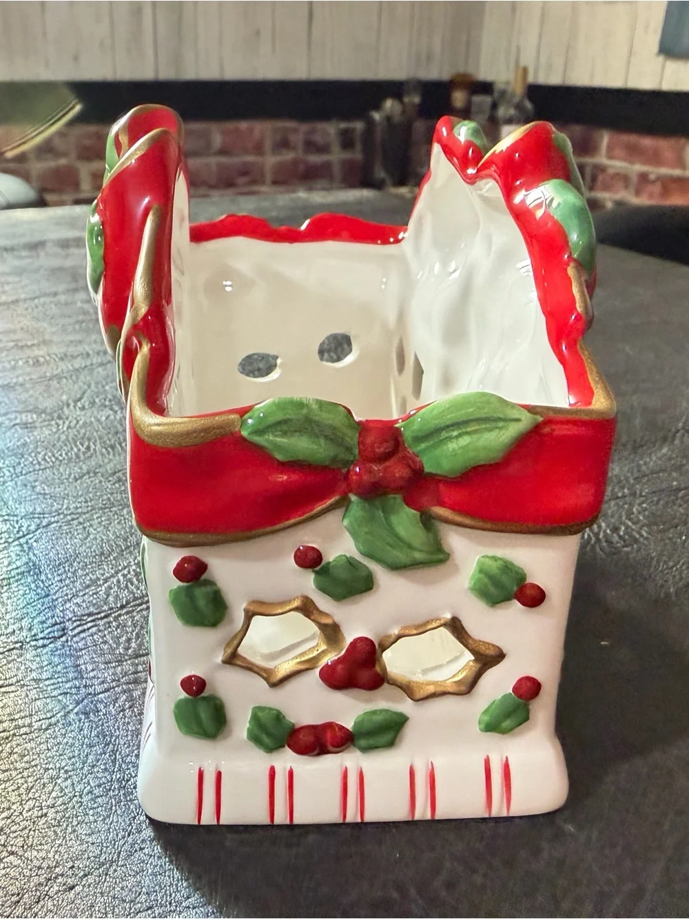 Festive Red & Green Holiday Napkin Holder